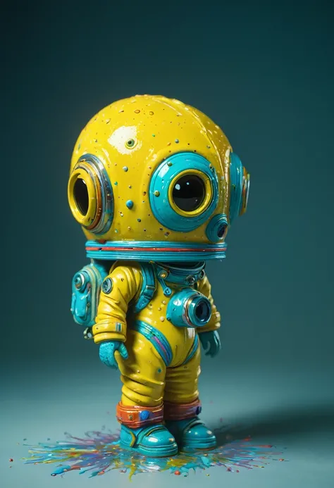 8K, ARTISTIC photogrAphy, best quAlity, mAsterpiece: 1.2), A (potrAit:1.2) Don Bluth Style  ASTRONAUT Cthulhu yellow Toon Doll, full body RAW candid cinema, cyan hair, 16mm, color graded portra 400 film, remarkable color, ultra realistic, sad admosphere, d...