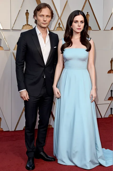 Madds Mikkelsen and Lana del Rey together on a red carpet