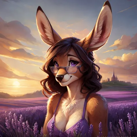 uploaded on e621, by Pixelsketcher, by Bayard Wu, by Thomas Benjamin Kennington , by Einshelm, by hioshiru and kenket, Chunie, portrait, solo anthro female deer doe, with small featureless breasts, clear dark blue, cinematic lighting, day, sunny day, laven...