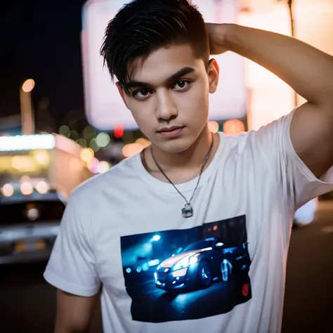 Aarav man, 25 years old, short black haircut, standing in the middle of the road., Hero Moves, standing next to car, Nissan 350z middle shot, The promotion is still on., The promotion is still on., Zach Retz, Shot with canon eos r5, Shot with canon eos r5,...