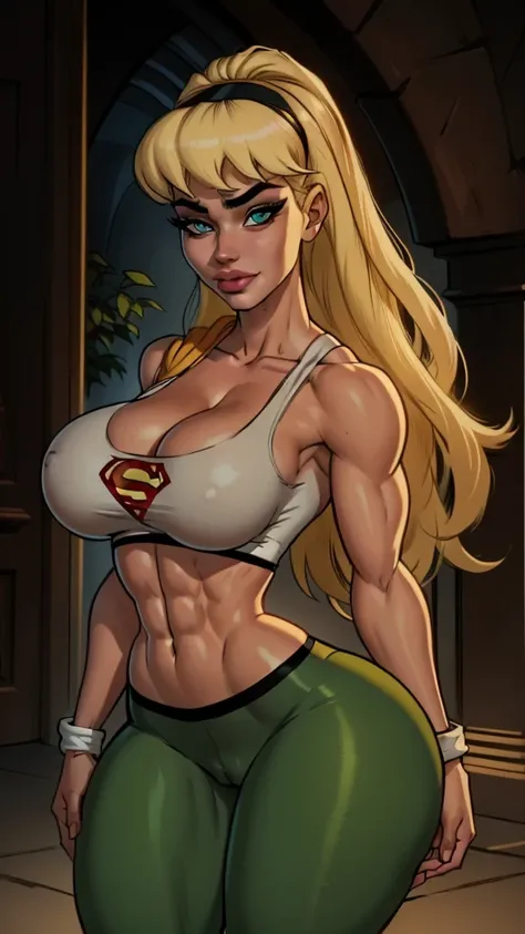 WITH YOUR BACK TO THE CAMERA,((ultra quality)), ((masterpiece)), supes, cute smile, smile, ((long blonde hair)), (Beautiful face), (beautiful female lips), (), charming, ((sexy facial expression)), (white skin color), (white skin), glare on the body, ((det...