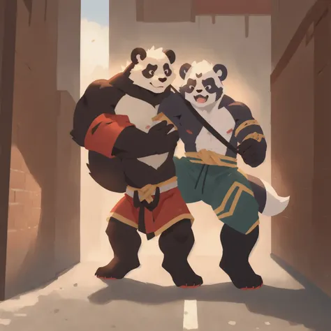 furry，panda，Kung Fu Action，strong