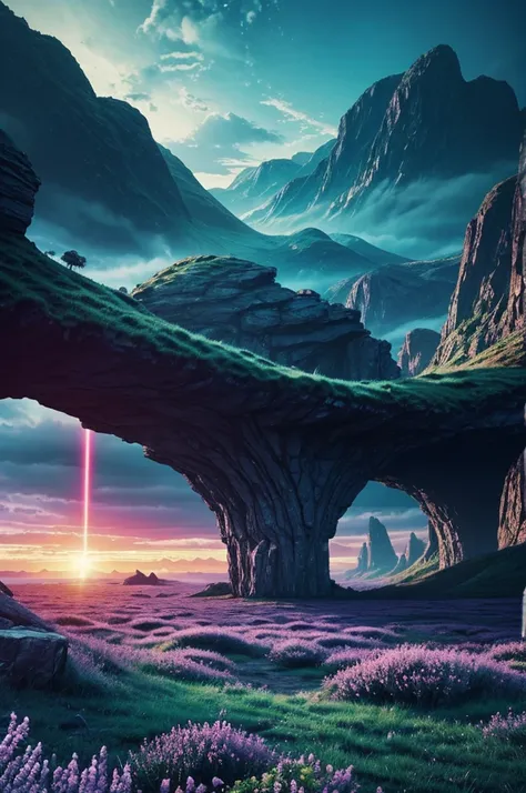 vivid movie-like science fiction landscape scene to mentally anchor to for lucid dreaming