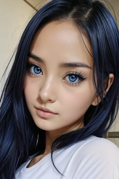 Fille anime cheveux noirs yeux bleus yeux daï Hoshino