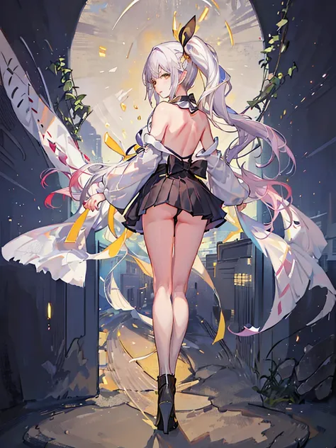 An illustration,masterpiece,girl,Bob Hair,Brown Hair,beautifuleye,Cleavage,Small breasts,(Sexy face),Cabaret Club,(VIP Room),hostess,Red backless dress,(Show me your back),(look back),Bare shoulders,((whole body:1.3)),((Black high heels:1.1)),茶色のeye,(small...