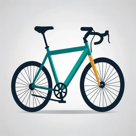 a bicycle, 2d minimalistic icon, flat vector illustration, digital, smooth shadows, design asset