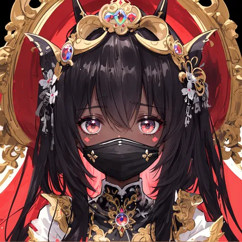 ((Best masterpiece, Perfect quality, Ultra detailed)), A girl, Black face mask