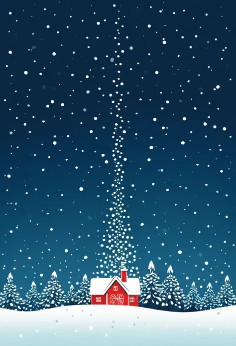 Christmas illustration design simple snow and give