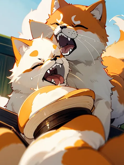 Highest Resolution,Highest quality,Shiba Inu,可愛いShiba Inu,Fluffy,Eating bait,smile,Drooling,Dripping saliva,Overflowing dripping,Iyashiba dog,