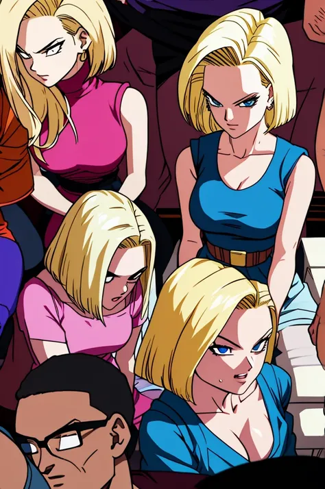 Android 18 getting gangbanged by many man,milf, group sex,single girl in a group