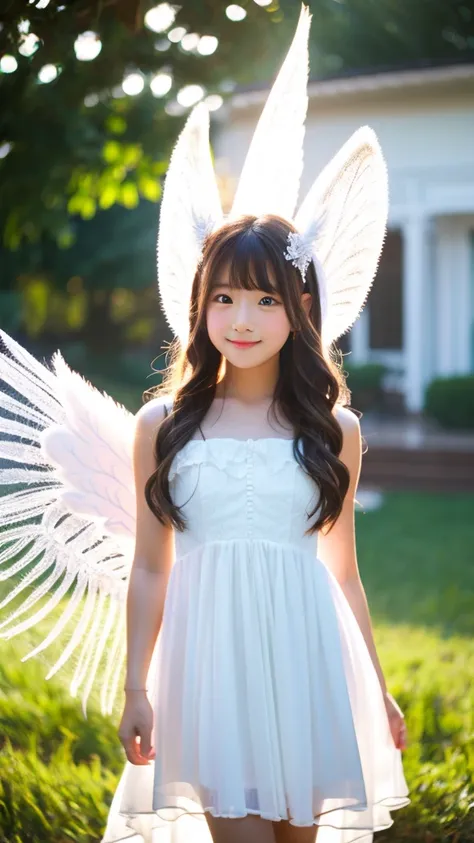 Angel　girl　Long Hair　White Dress