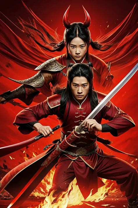 Qiu Luo Devil Sword of Tang San in the Legend of Tang San Spirit Battle with a red background.