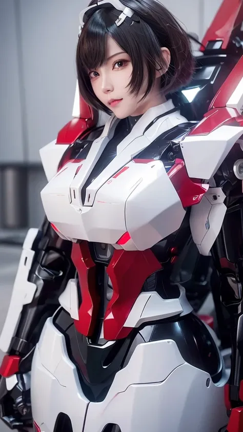 Textured skin, Super Detail, Attention to detail, high quality, 最high quality, High resolution, 1080P, Hard disk, beautiful,(Gundam Girl),Beautiful cyborg woman,Mecha Cyborg Girl,Battle Mode,Girl with a mechanical body,She wears a futuristic Gundam mecha