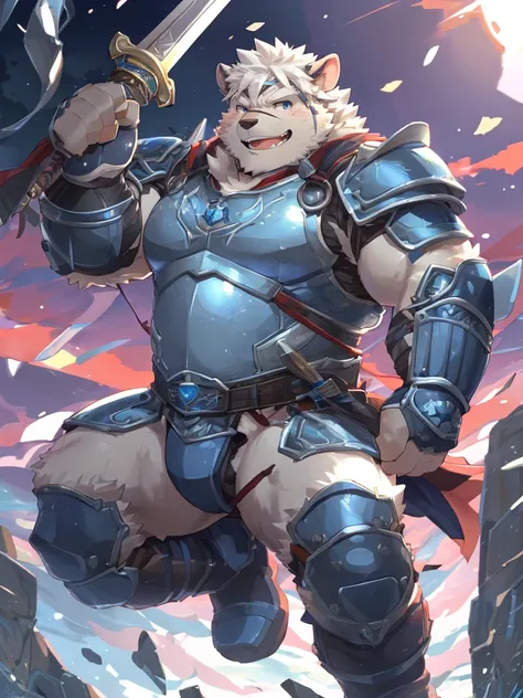 anthro, kemono, male, solo, ((oval face, very handsome face, thick beard)), ((endomorph body type, old-aged)), (high quality, highres, masterpiece), (dynamic lighting, vivid color), (generous smile), cartoon, (((a furry sheep))), (((white fur))), (((should...