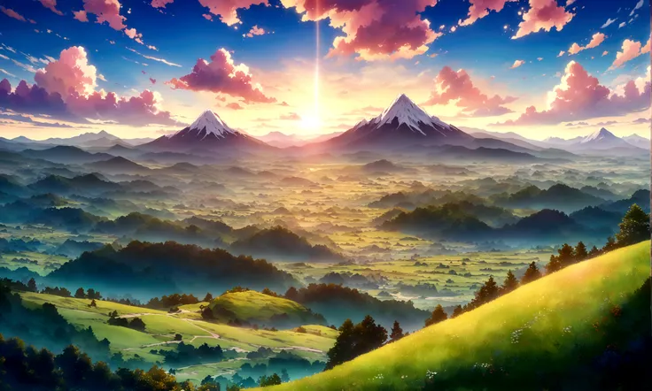 
anime - style painting of a grassy field, anime countryside landscape, expensive mountains,anime landscape, anime landscape wallpaper, anime background art, beautiful anime scenery, anime background, anime beautiful peace scene, anime scenery, anime movie...