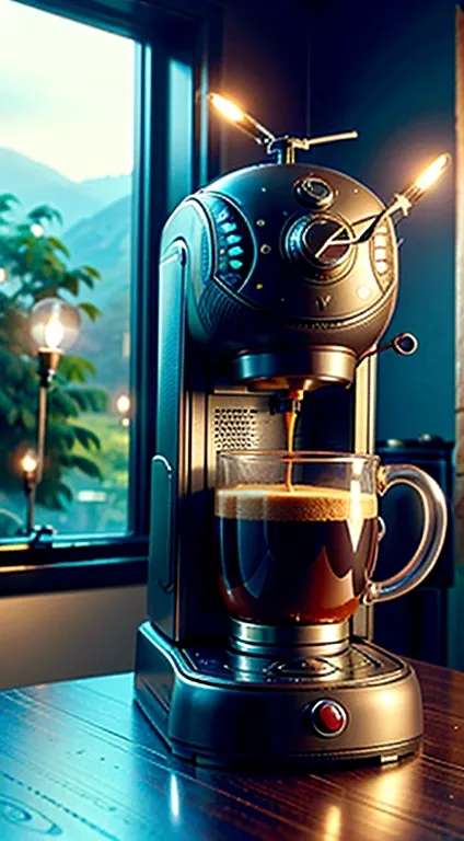 elevate your coffee experience with a helicopter-shaped coffee machine