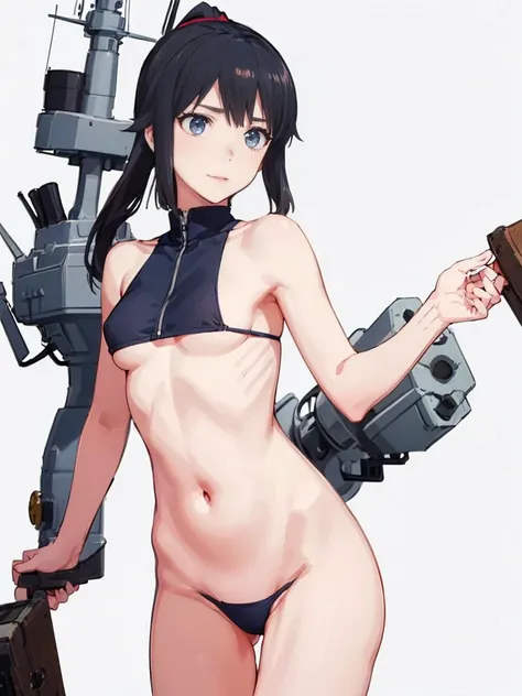 (( Fleet Collection、Kantai Collection、Yao)),((Nude))、woman,Cowboy Shot, ((white background))) 、Best image quality, high quality, The background is clear，きれいなwoman, Japanese, detailed, detailed eyes, detailed skin, Beautiful Skin, 超High resolution, (reality...