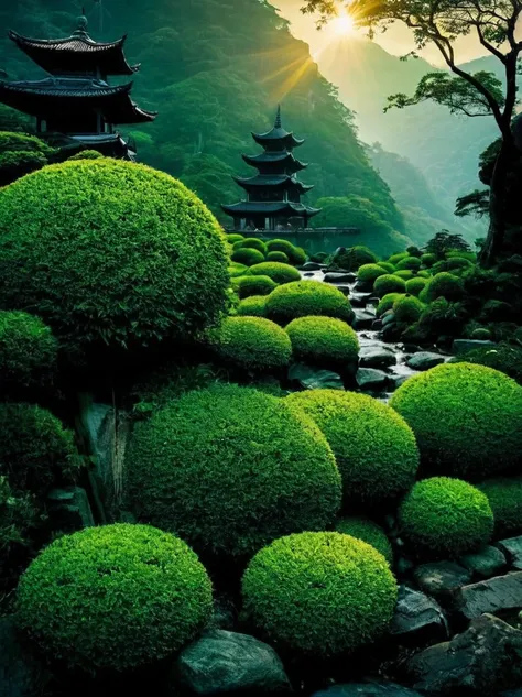 Taoism: Harmony between man and nature，Not disturbed by external things，Then keep your mind calm。Artistic composition that matches the transcendental scenery and the otherworldly state of mind that heals the heart