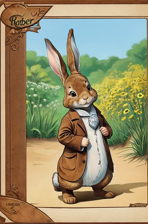 Create a comic strip of Peter rabbit 
