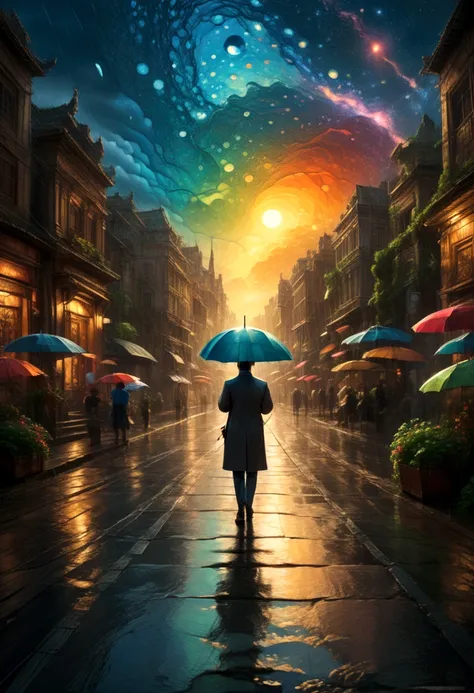 Person with an Umbrella, by Glaslorne, best quality, masterpiece, very aesthetic, perfect composition, intricate details, ultra-detailed