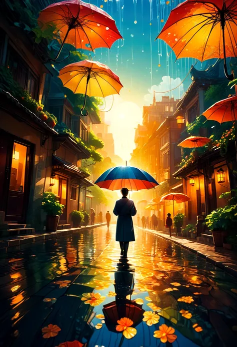 Person with an Umbrella, by Tang Yau Hoong, RAW photo, 35mm photograph, bokeh, best quality, masterpiece, very aesthetic, perfect composition, intricate details, ultra-detailed