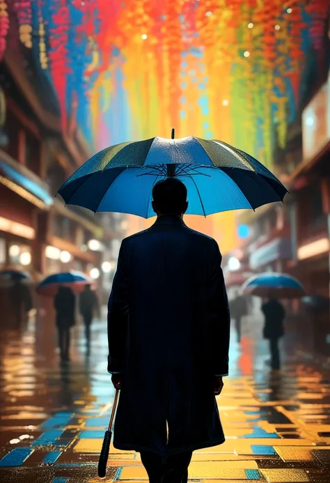 Person with an Umbrella, looking at viewer, by Kilian Eng, RAW photo, 35mm photograph, bokeh, best quality, masterpiece, very aesthetic, perfect composition, intricate details, ultra-detailed