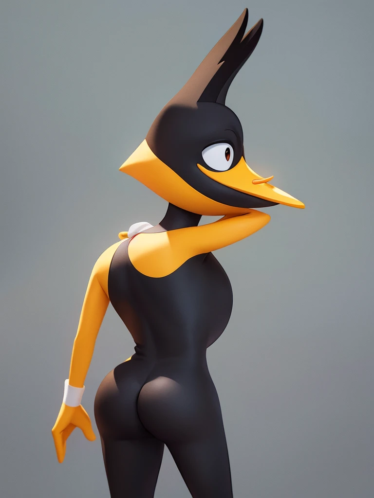 Daffy duck, gray background