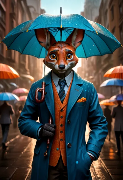 Person with an Umbrella, looking at viewer, by Zootopia, RAW photo, 35mm photograph, bokeh, best quality, masterpiece, very aesthetic, perfect composition, intricate details, ultra-detailed