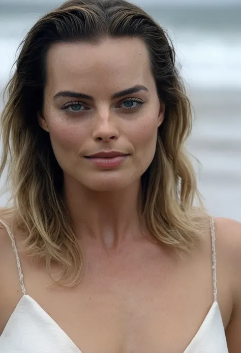  high quality  Erotic shot , 40yo woman ( Margot Robbie ) celebrity erotic photograph , (sensual face, detailed face skin, extremely erotic :1.5 nude, alexandrad44 ), slight curly hair:1.4, extremely long  hair , erotic photoshoot , fit muscular figure , e...