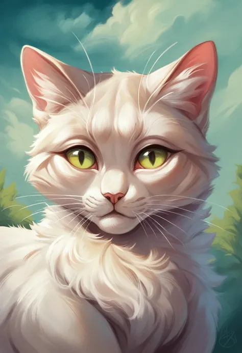 painting of a Cat with a colorful face and long whiskers, Beautiful Art UHD 4K, Just a joke, Detailed painting 4k, Cat. Digital Painting, highly detailed Digital Painting, Digital Painting highly detailed, Highly detailed digital art in 4K, Beautiful digit...