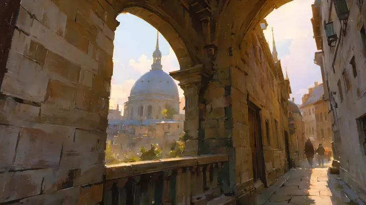 Overlooking，Big Tree，light dots，City，Imagine，Medieval style，8K picture quality, 4k picture quality, masterpiece, The award-winning, the best