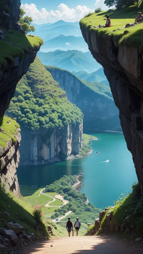 A road, mountain with beautiful view in indonesia