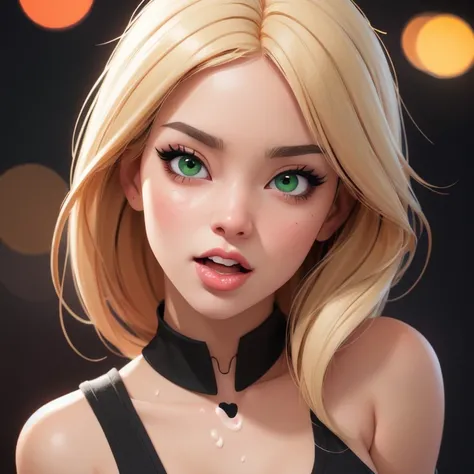 Oral rape of the woman blonde hair green eyes and pink batm and a black top, realistic art style, RossDraws portrait, Artgerm portrait, Anime realistic artstyle, 4K realistic digital art, 4K realistic digital art, 8K Artgerm Bokeh, DeviantArt Artstation CG...