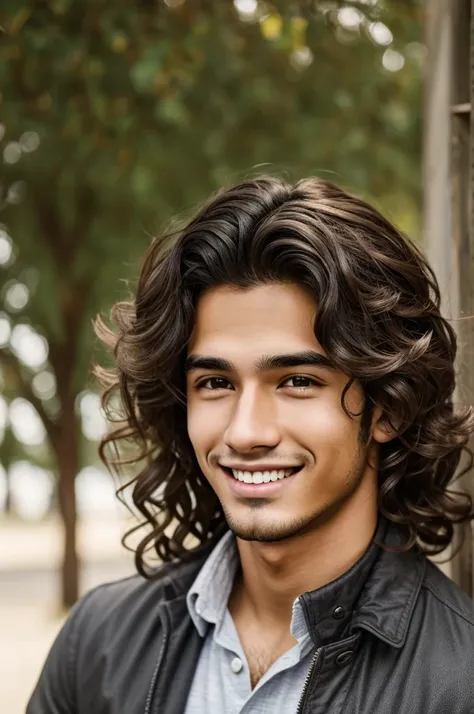 handsome man, wavy hair, güerito, 19 years old, grey eyes, Delgado, perfect smile, taken from a storybook, 