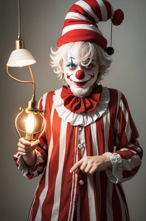 Clown with lamp hat 