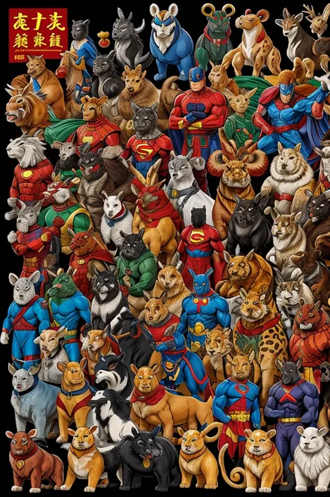 The 12 animals of the Chinese zodiac in superhero version