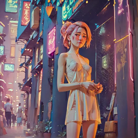 score_9,score_8_up,score_7_up,score_6_up,score_5_up,score_4_up, ((best quality)), ((masterpiece)), (detailed), perfect face, young woman standing in a futuristic neon Tokyo street, sheer clothing with ((see-through)) fabric, standing shy and humiliated
