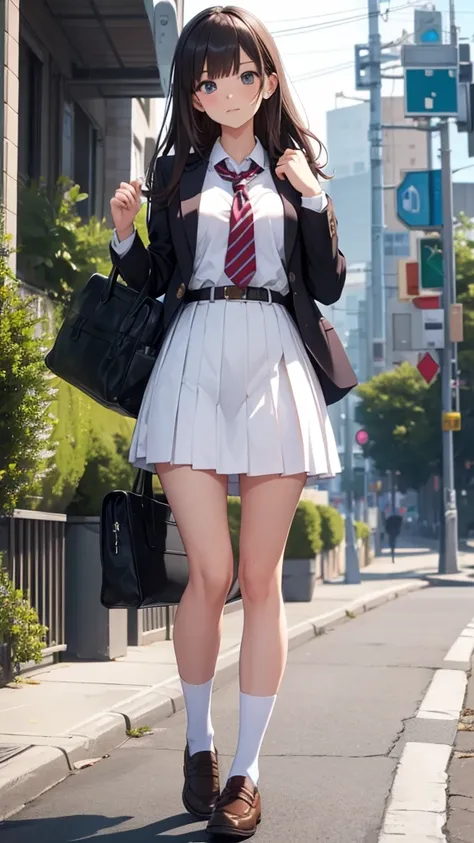 Casually dressed high school girl full body