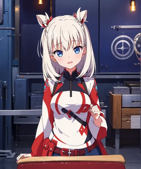 1 girl white hair blue eyes beauty excellent quality 2k full body great quality of detail