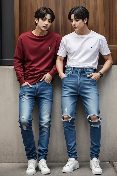 Hanni de New Jeans llorando a lado de Jungkook de BTS 