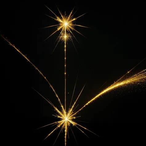 golden sparks on a black background, magic, good quality