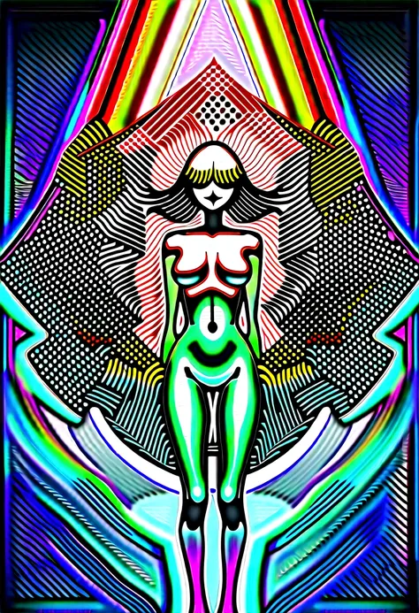 official art, unity 8k wallpaper, ultra detailed, beautiful and aesthetic, masterpiece, best quality, (zentangle, mandala, tangle, entangle), dynamic angle, cowboyshot, nude, perfect female body, puffy nipples, the most beautiful form of chaos, elegant, a ...