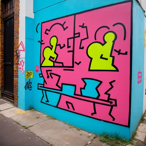 graffiti, painting, art by Keith Haring, 