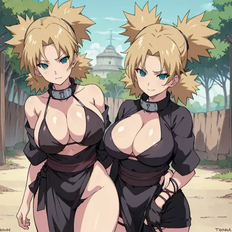 Sexy adult woman,Temari,standing still,huge breast,in her new sexy bikini,show lot her body and open chest,hentai,snfw,thick body,age30,2 piggy tales,