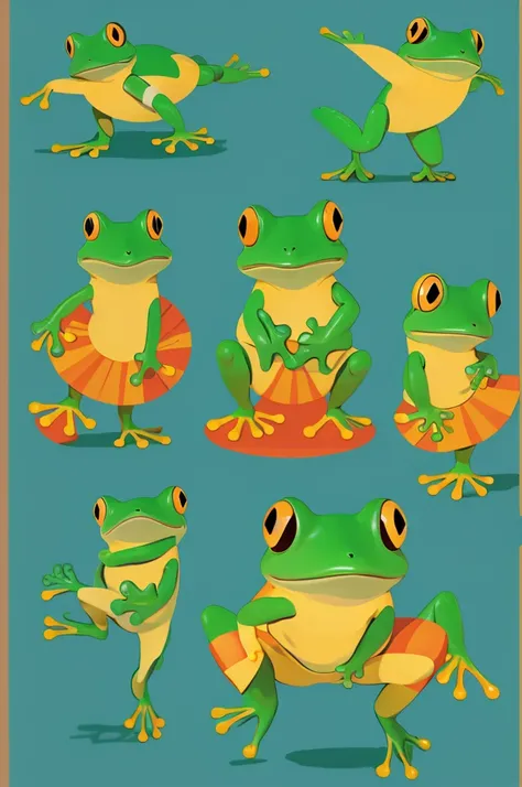 Illustrated style　Dancing Frog