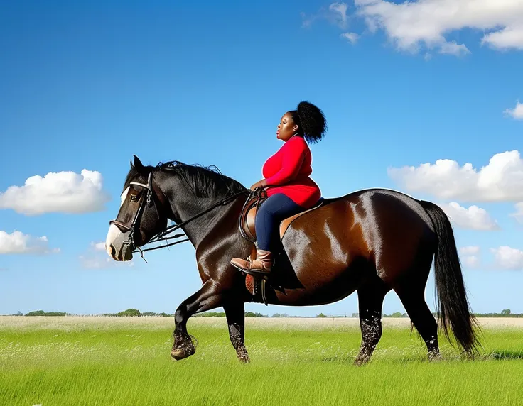 african woman (very full figured  black skinned ) nude.  riding big black shire horse. big bum. .a very full figured very black ...