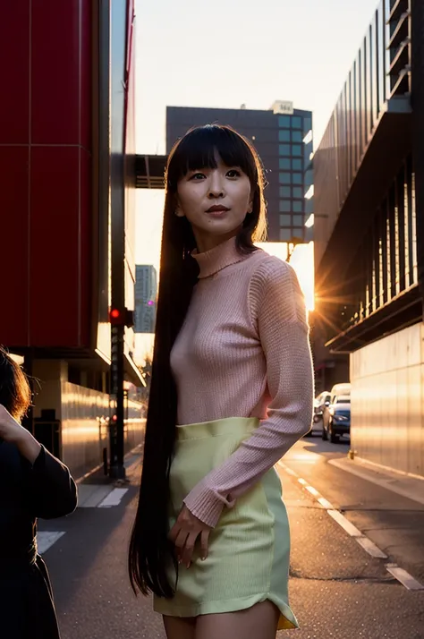 shot on fujifilm superia 400, short light, 32k,red open-chest sweater dress, cinematic composition, professional color grading, ...