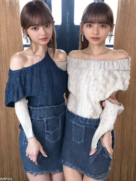 (Anatomically normal:1.8)、Japanese Idols、Urban beautiful girl college student, masterpiece, light makeup, Red lips, Straight super long layered haircut、(Straight long bangs:1.8)、(Brown hair color that is too bright and noticeable: 1.8)、Street background, b...