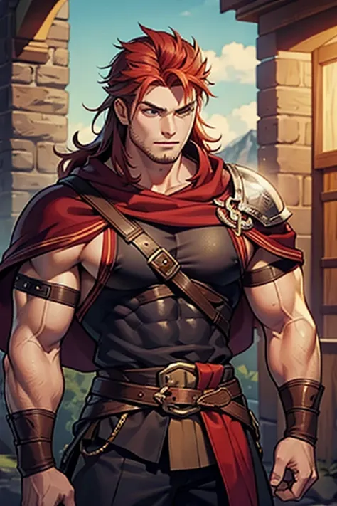 a muscular 20 year old viking with red hair