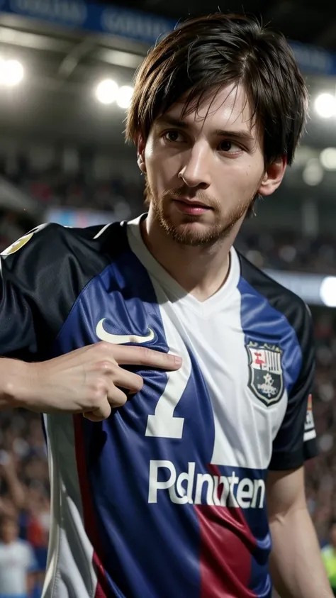 Messi wearing the Corinthians shirt playing with Pelé 